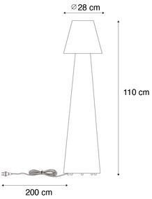Дизайнерска подова лампа за външно ползване бяла IP44 - Katrijn