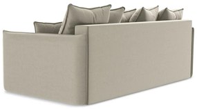Бежов кадифен разтегателен диван с място за съхранение 225 cm Hula – Makamii