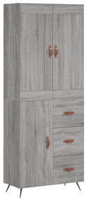 3199791 vidaXL Висок шкаф, сив сонома, 69,5x34x180 см, инженерно дърво