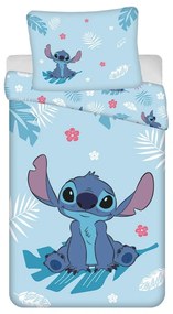 Синьо единично памучно детско спално бельо 140x200 cm Lilo and Stitch "Blue" – Jerry Fabrics