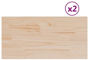 847428 vidaXL Плотове за маси, 2 бр, 80x40x2,5 см, правоъгълни, бор масив