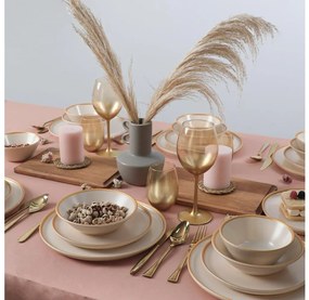 Комплект за хранене, 24 части, бежов/керамика