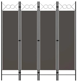 320704 vidaXL Параван за стая, 4 панела, антрацит, 160x180 см