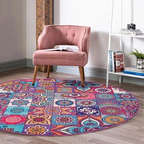 Кръгъл килим подходящ за пране и за прахосмукачки роботи ø 80 cm Comfort – Mila Home