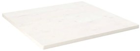 824396 vidaXL Плот за маса, бял, 90x90x2,5 см, бор масив, квадратен
