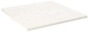 824396 vidaXL Плот за маса, бял, 90x90x2,5 см, бор масив, квадратен