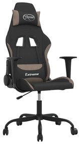 3143713 vidaXL Гейминг стол, черно и Таупе, плат