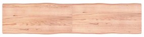 363988 vidaXL Плот за маса светлокафяв 220x50x(2-4) см обработен масивен дъб