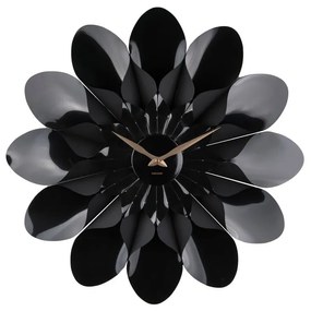 Черен стенен часовник , ø 60 cm Flower - Karlsson