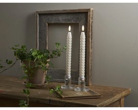 Комплект от 2 LED свещи от бежов восък, височина 25 см Flamme Swirl Antique - Star Trading