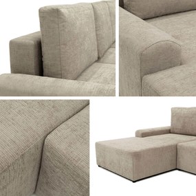 Ъглов диван Bella L-Бежов-Ляв