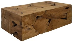 244558 vidaXL Маса за кафе, 90x50x30 см, естествена тикова дървесина, кафява