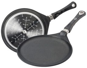 Тиган за палачинки AMT Gastroguss 128, 28 см, Алуминиева отливка, Незалепващо покритие Lotan®, До 240°C, Черен