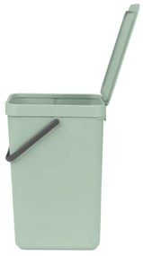 Кош за разделно събиране на боклук Brabantia Sort&Go 1005517, 16 л, Дръжка, Възможност за стенен монтаж, Светлозелен