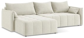 Бежов разтегателен ъглов диван с място за съхранение (ляв ъгъл) Moku – Makamii