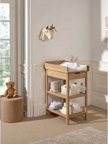 Маса за повиване от масивен дъб с маса за преповиване в естествен цвят Forrest – Vipack