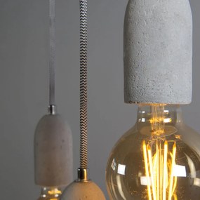 Индустриална висяща лампа сив бетон - Cava 3