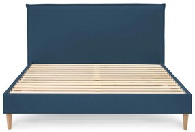 Синьо тапицирано двойно легло с решетка 160x200 cm Sary - Bobochic Paris