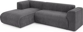 Тъмносив ъглов диван от рипсено кадифе (ляв ъгъл) Merid – Ropez