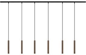 Модерна релсова система за осветление с 6 висящи лампи бронз 1-фазов - Slimline Keno