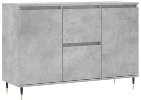 827200 vidaXL Сайдборд, бетонно сив, 101,5x35x70 см, инженерно дърво