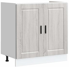 853933 vidaXL Шкаф за мивка, Porto, сив сонома, 80x46x81,5см, инженерно дърво