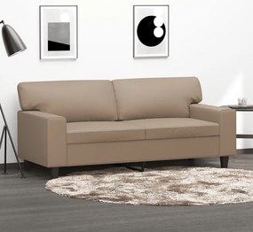 359421 vidaXL 2-местен диван, капучино, 140 см, изкуствена кожа