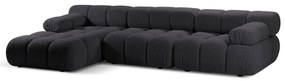 Антрацитен модулен ъглов диван от букле (ляв ъгъл) Bellis – Micadoni Home
