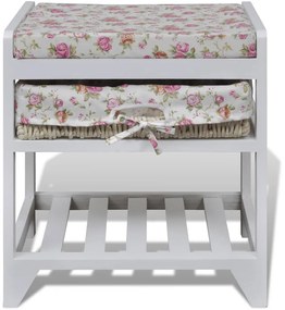 241541 vidaXL Пейка за съхранение с рафт за обувки и кош, дърво пауловния