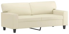 359418 vidaXL 2-местен диван, кремава, 140 см, изкуствена кожа