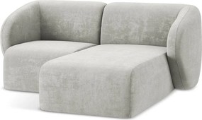 Светлосив шенилов ъглов диван (десен ъгъл) Lani – Makamii