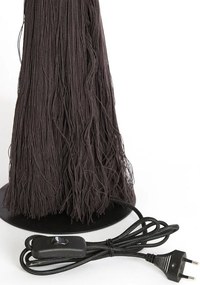 Тъмнокафява настолна лампа с текстилен абажур (височина 58 cm) Espino – Light &amp; Living