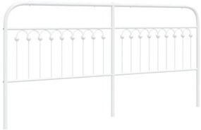 376686 vidaXL Метална табла за глава, бяла, 193 см