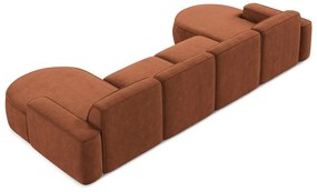 Теракотен шенилов ъглов диван (U форма) Omao – Makamii