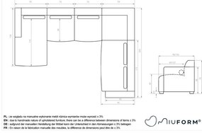 Бежов ъглов диван (десен ъгъл/"U" форма) Flex Felix – Miuform