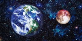 Картина на платно – Планетата Земя и червена Луна