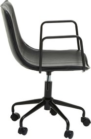 Черен офис стол от имитация на кожа Branson – Premier Housewares