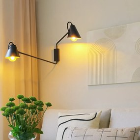 Интелигентна стенна лампа черна 2-светлина регулируема с Wi-Fi A60 - Lune