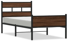 4017335 vidaXL Рамка за легло без матрак кафяв дъб 80x200 см инженерно дърво