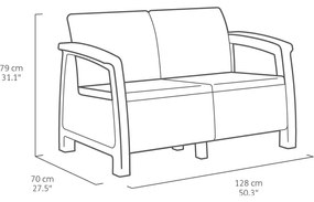 Тъмносив градински комплект за отдих за 4 Corfu – Keter