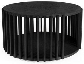 Масичка за кафе от черен дъб , ø 83 cm Drum - Woodman