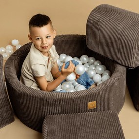 Кремав велурен басейн с топки ø 90x30 cm Montessori – Meowbaby