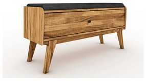 Пейка с място за съхранение от дъбова дървесина със сива седалка Retro - The Beds