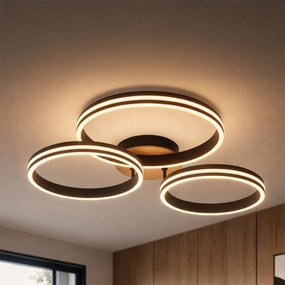 Плафон дърво вкл. LED 3-степенно димиране 3-лампи - Navara