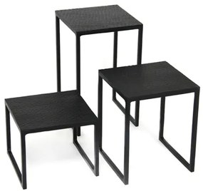 К-кт стойки за блок маса квадрат 3бр. Черен Мат - SG-79956(S3)