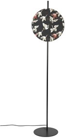 Черна подова лампа с текстилен абажур (височина 158 cm) Jaylee – White Label