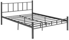 Метално двуспално легло ORMEL 120x200 см, черно, носимост 120 кг