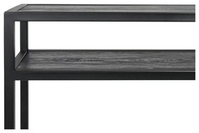Черна конзолна маса с дъбова дървена плоскост 30x120 cm Daniël – Spinder Design