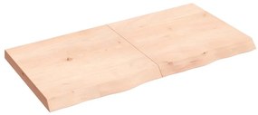 363579 vidaXL Стенен рафт, 120x60x(2-6) см, необработен масивен дъб