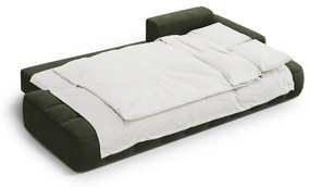 Зелен кадифен сгъваем/с място за съхранение ъглов диван (десен ъгъл) Linz – Cosmopolitan Design